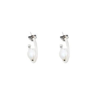 Luxury hoop earrings with pearls
