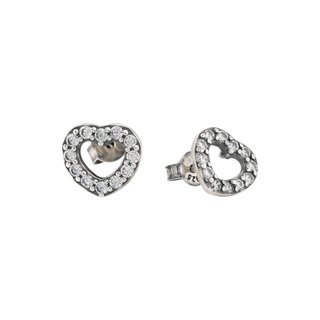 Luxury spike earrings with heart and zirconias