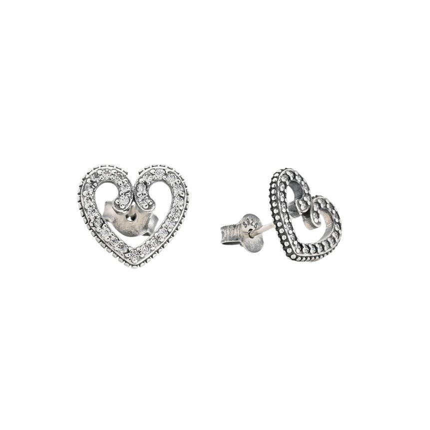 Boucle d\'oreille épingle Luxury cœur moyen