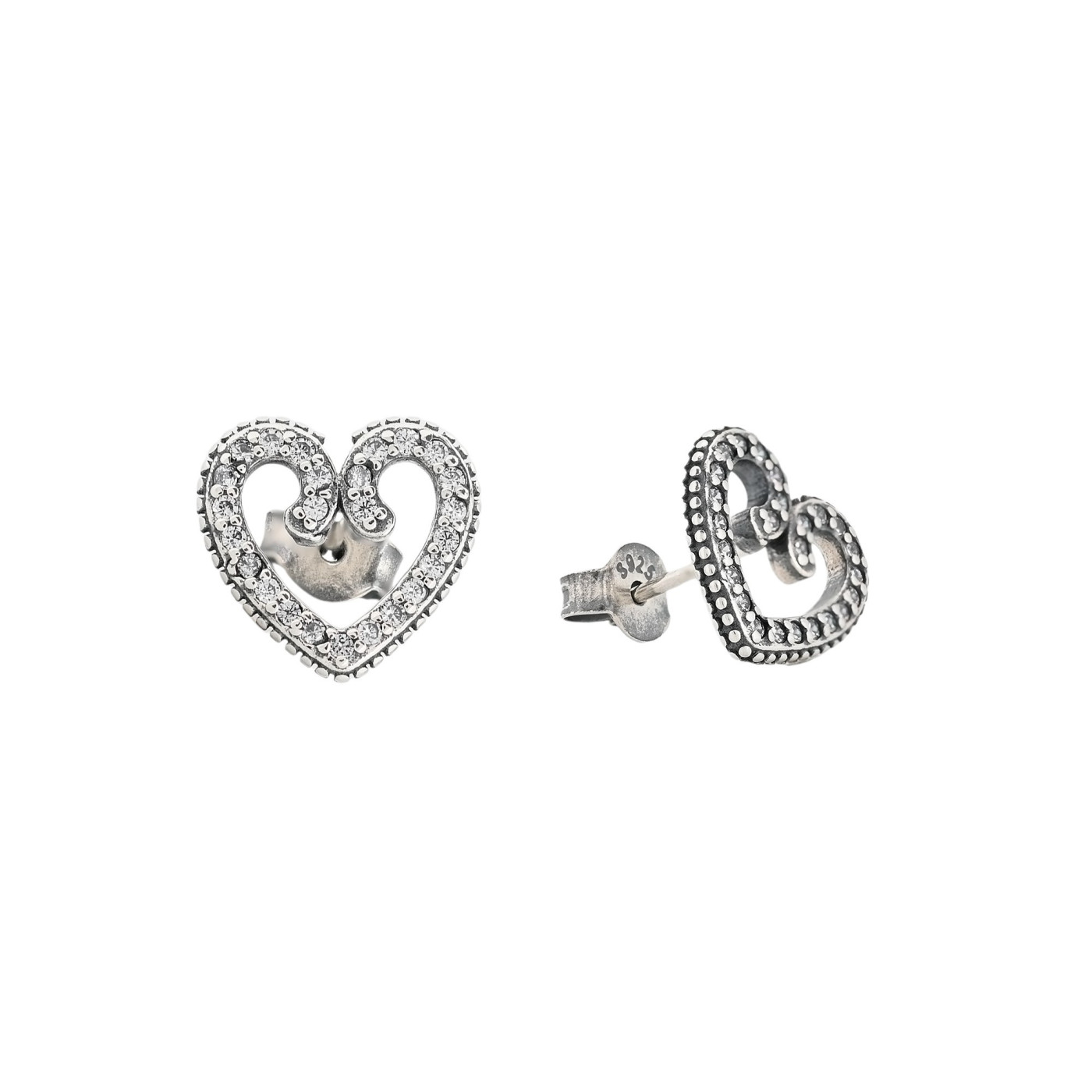 Boucle d\'oreille épingle Luxury cœur moyen