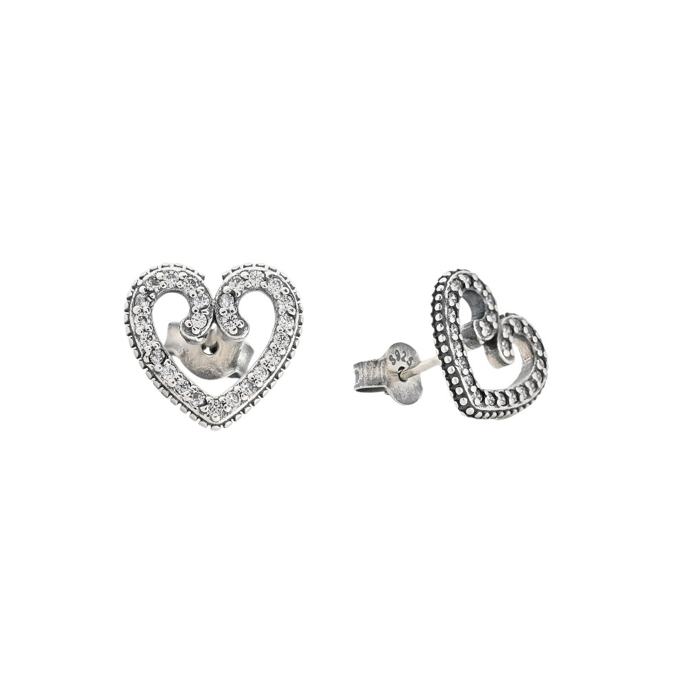 Boucle d\'oreille épingle Luxury cœur moyen