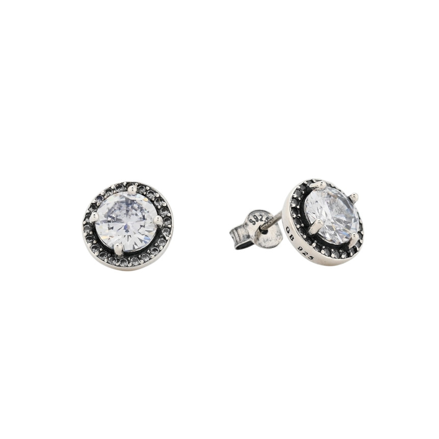 Luxury spike earrings with round zirconia