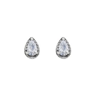 Luxury spike earrings with sparkling drop
