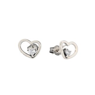 Luxury spike earrings with heart and zirconia