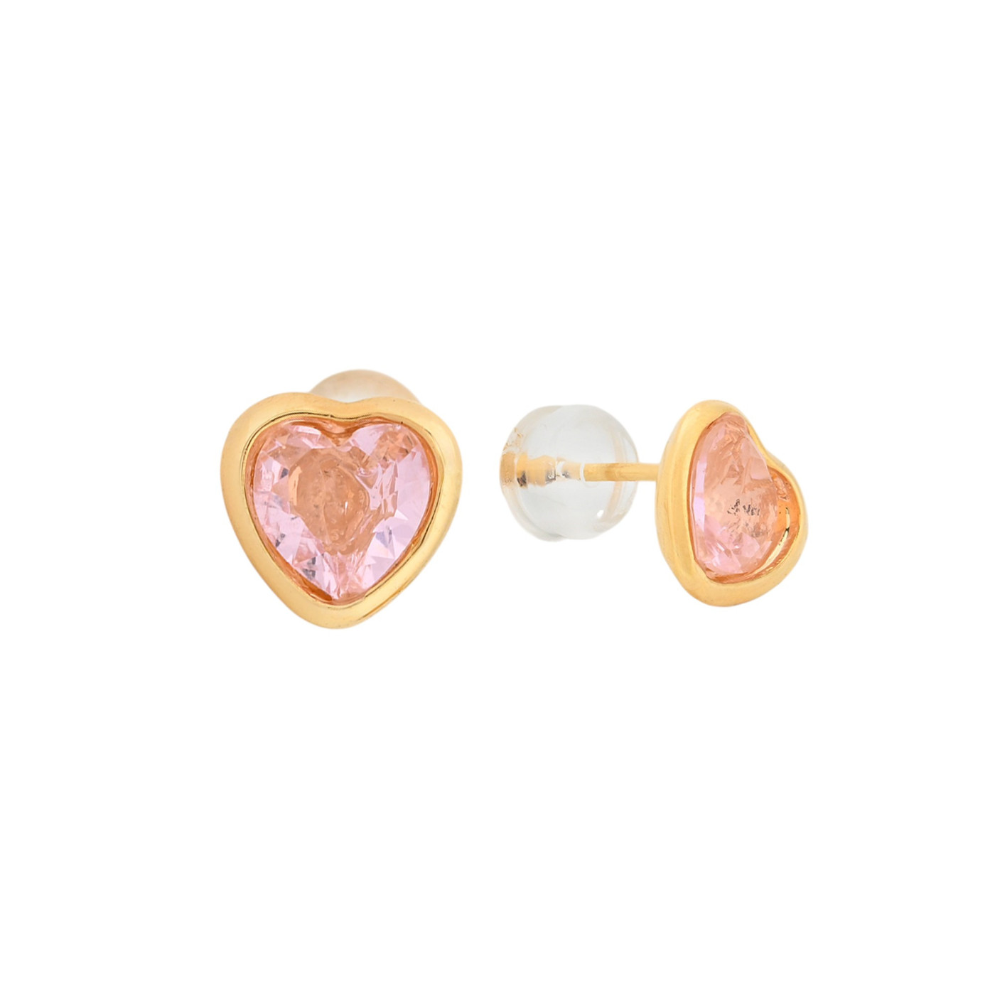 Boucles d\'oreilles plaqué or cœur GB