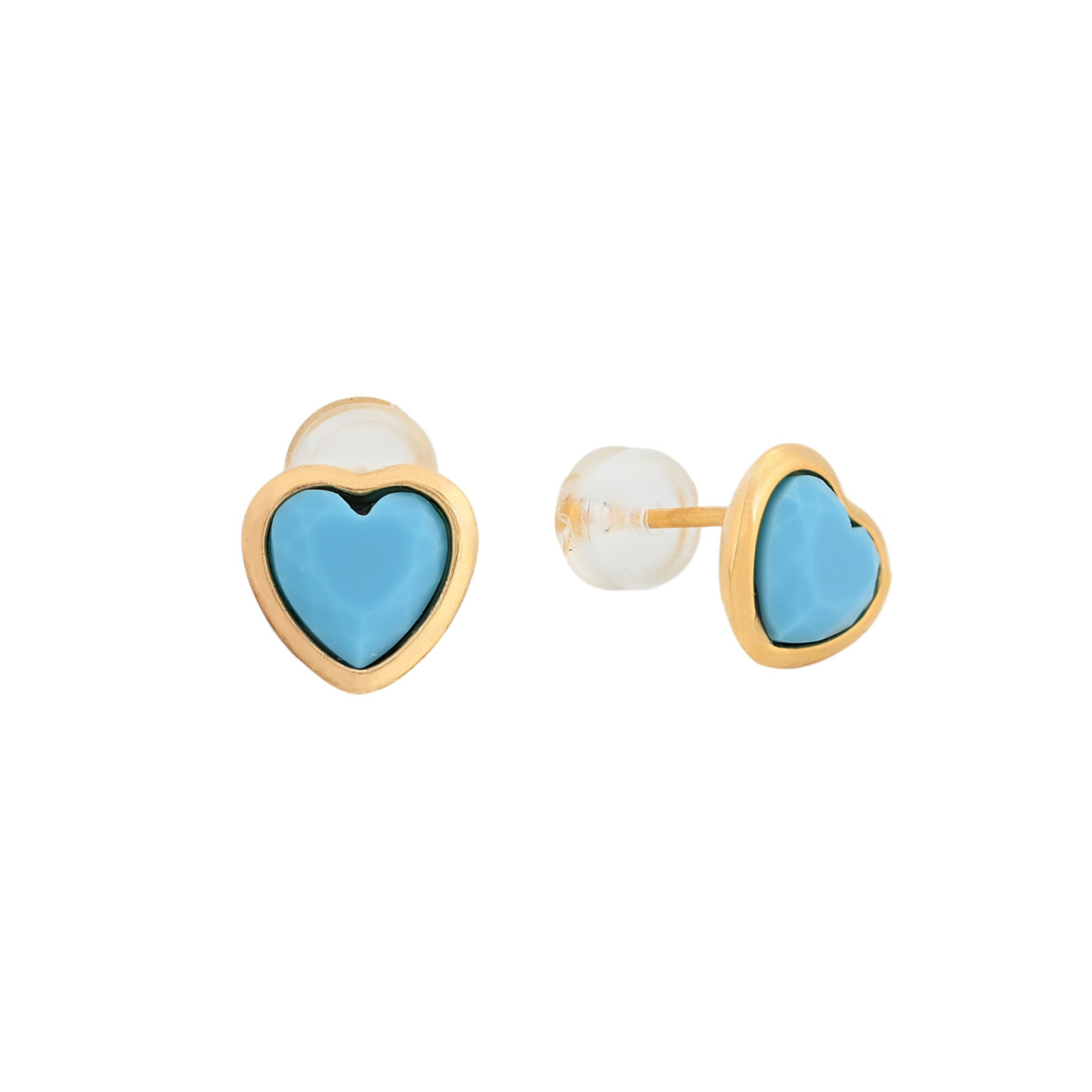 Boucles d\'oreilles plaqué or cœur GB