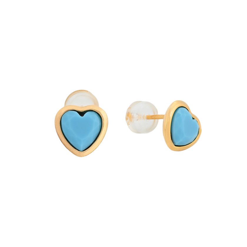 Boucles d'oreilles plaqué or cœur GB