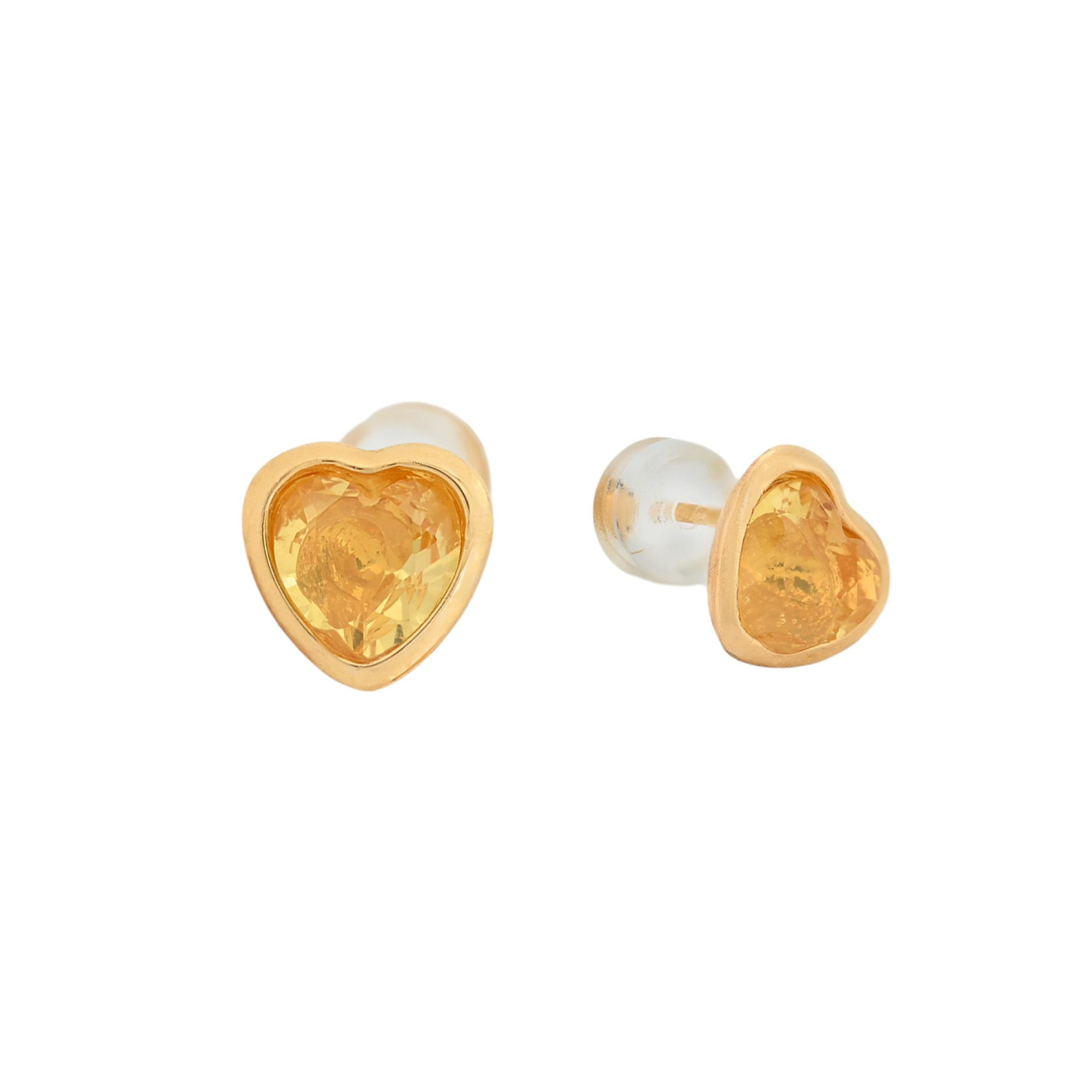 Pendientes baño de oro corazón GB