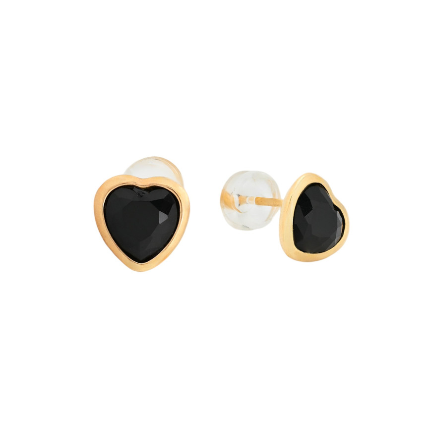 Boucles d\'oreilles plaqué or cœur GB