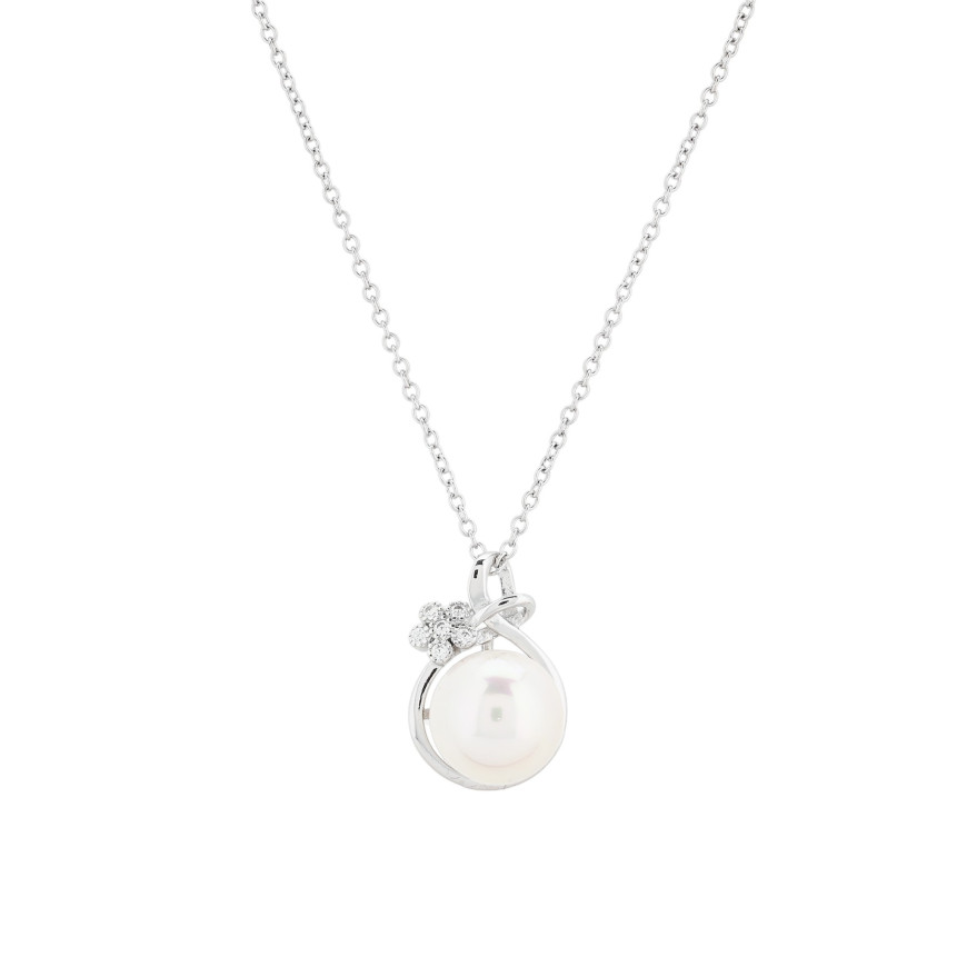 Colar Luxury com pérola e flor