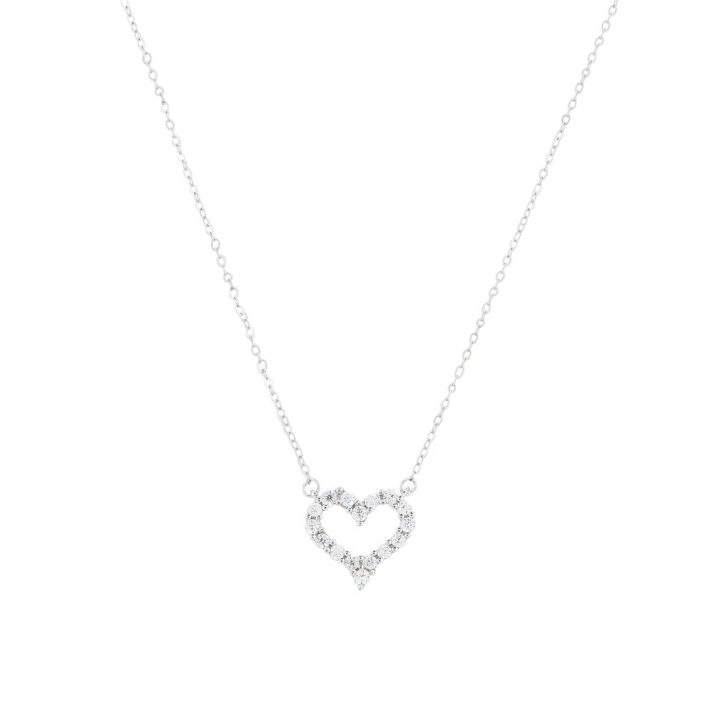 Collier S925 coeur brillants GB
