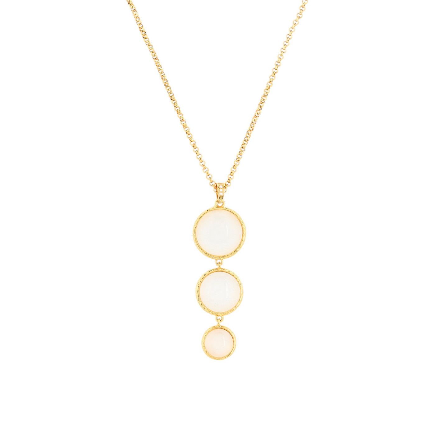 Collier 3 pierres rondes GB