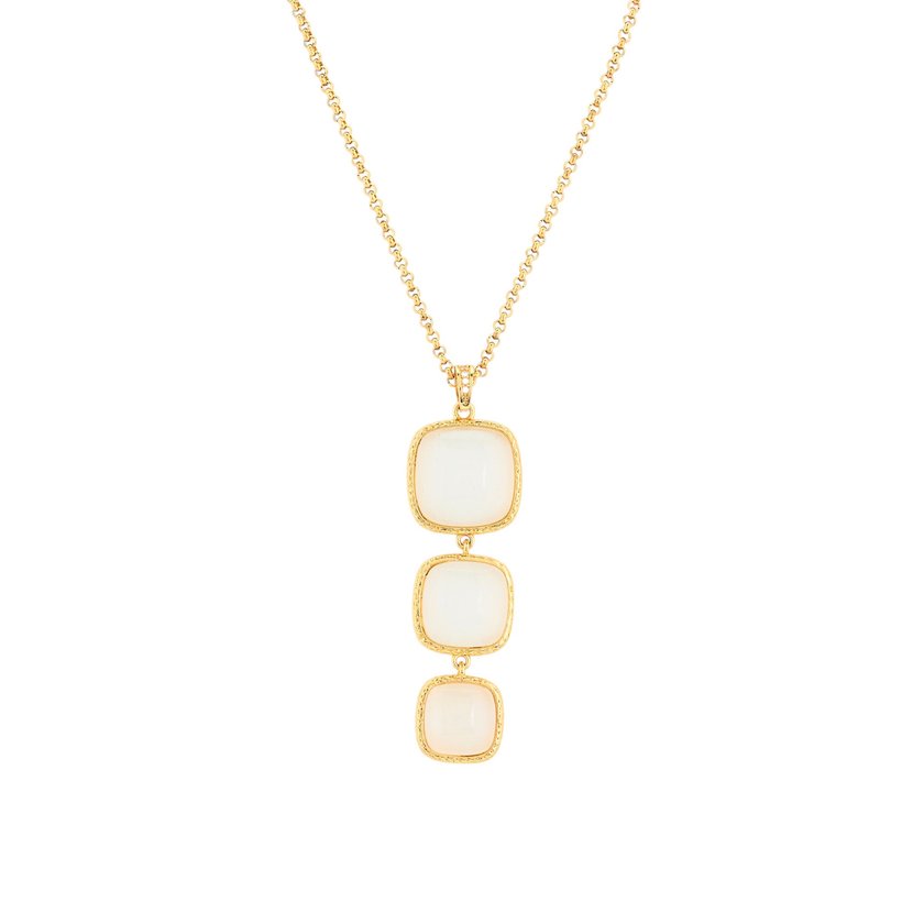 Necklace 3 square stone GB