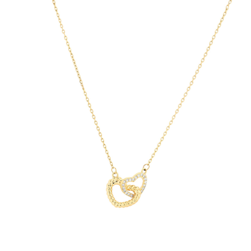 Necklace two hearts semi precious GB