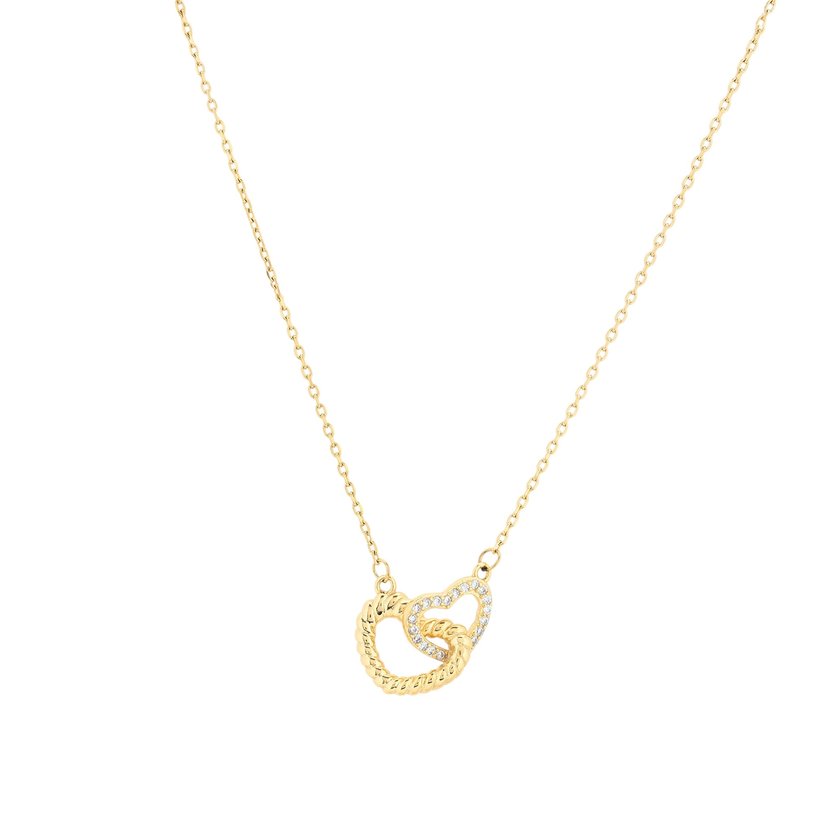 Necklace two hearts semi precious GB