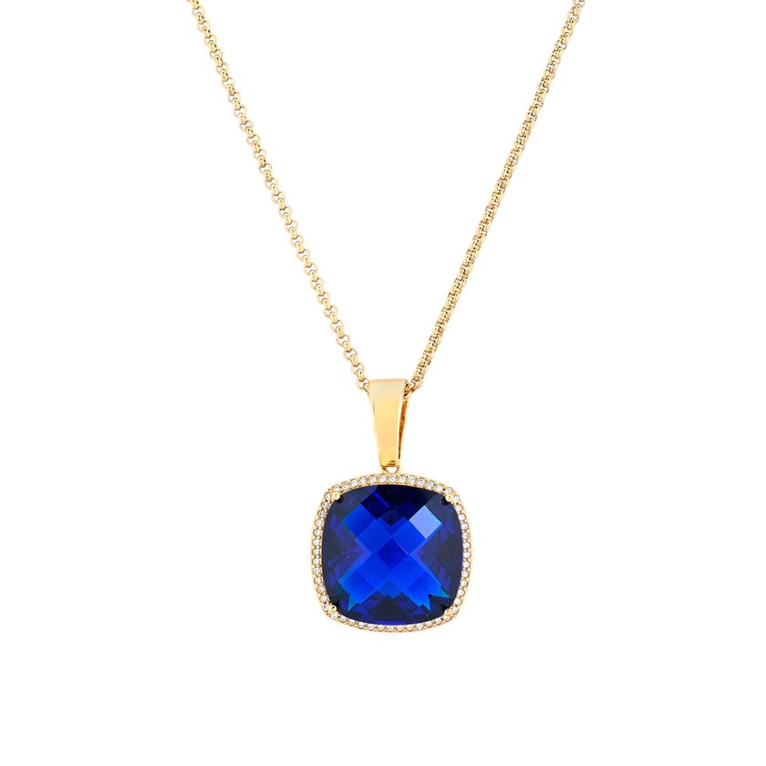 Semi precious necklace with colorful stone GB