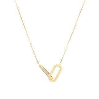 Semi precious necklace links intertwined GB