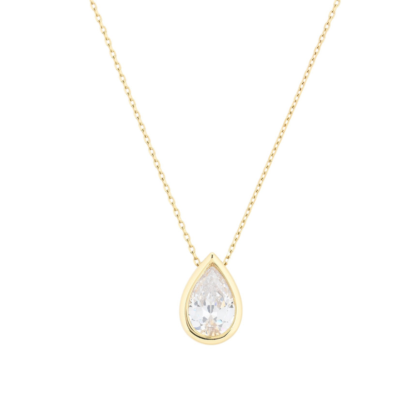 Collar semi joya piedra gota GB