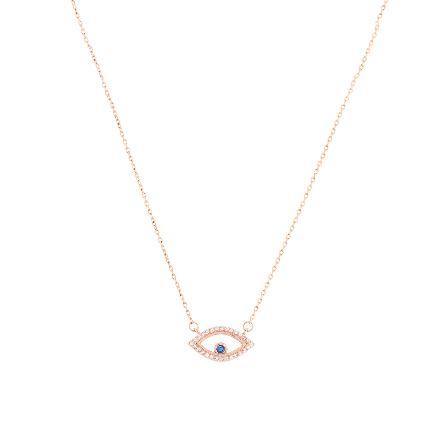 Semi precious necklace eye with zirconies GB