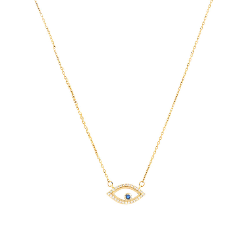 Collana semi preziosi occhio con zirconità GB