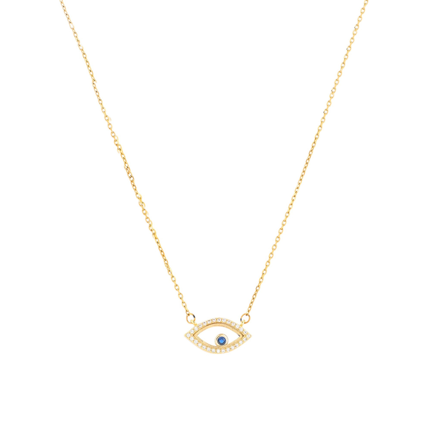 Semi precious necklace eye with zirconies GB