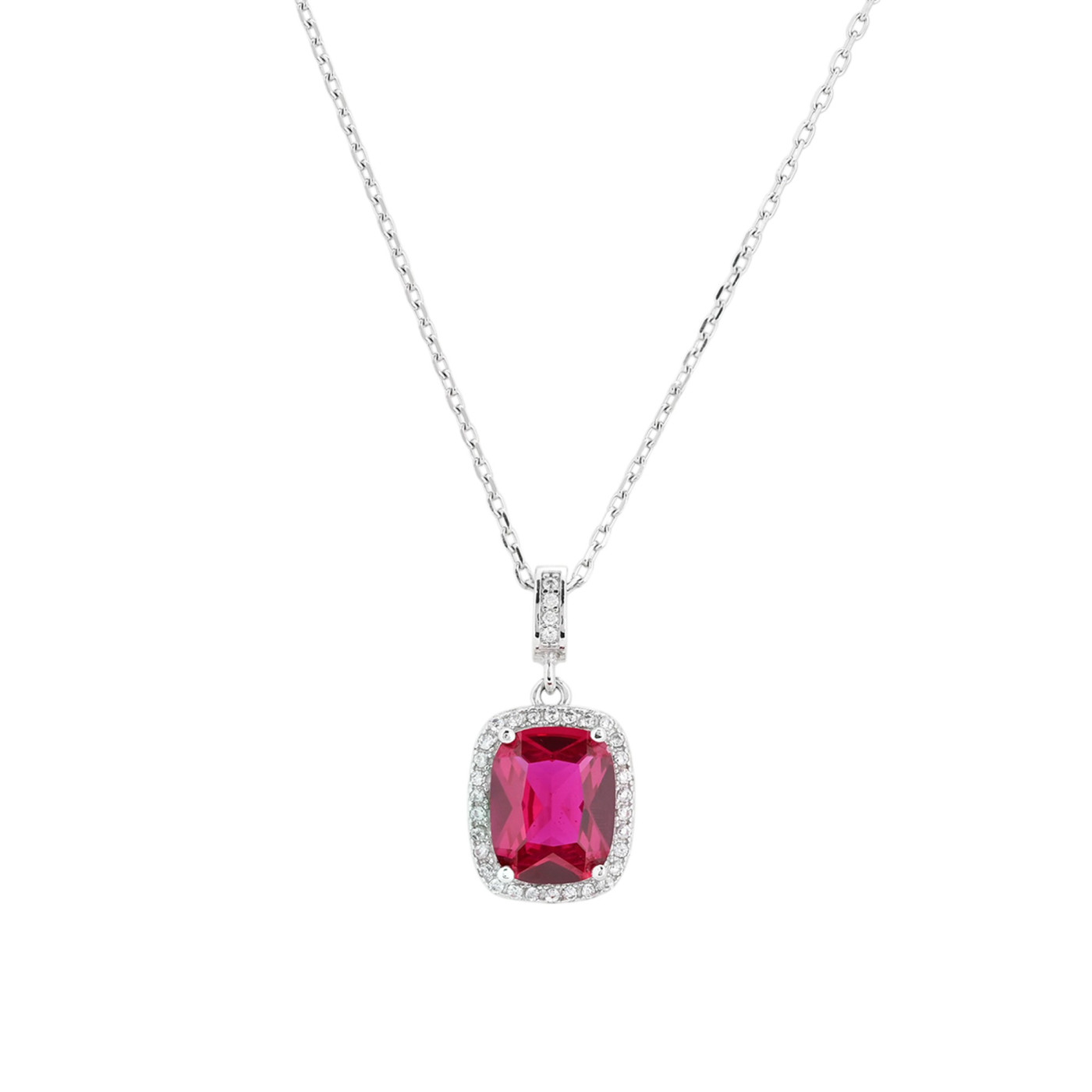 Collier BeLove rectangulaire avec pierre de couleur