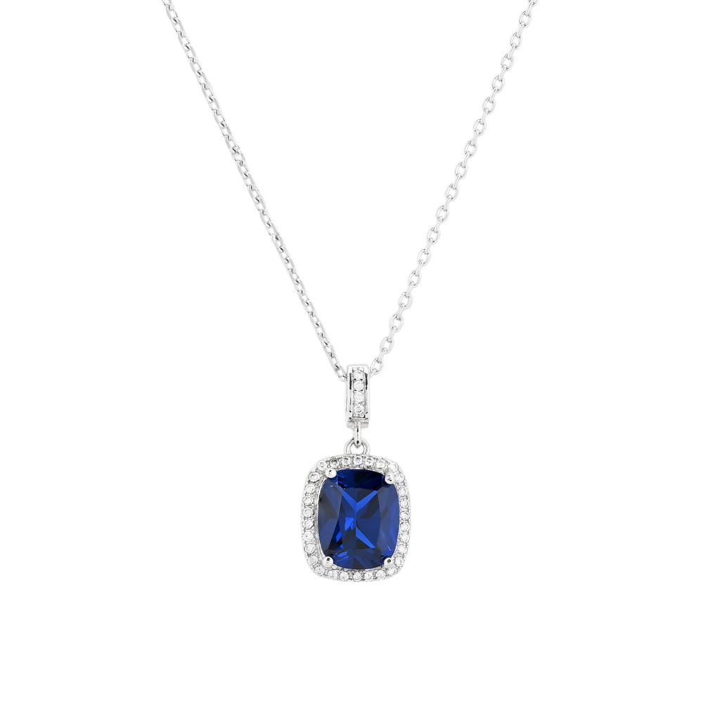 BeLove rectangular necklace with colored stone