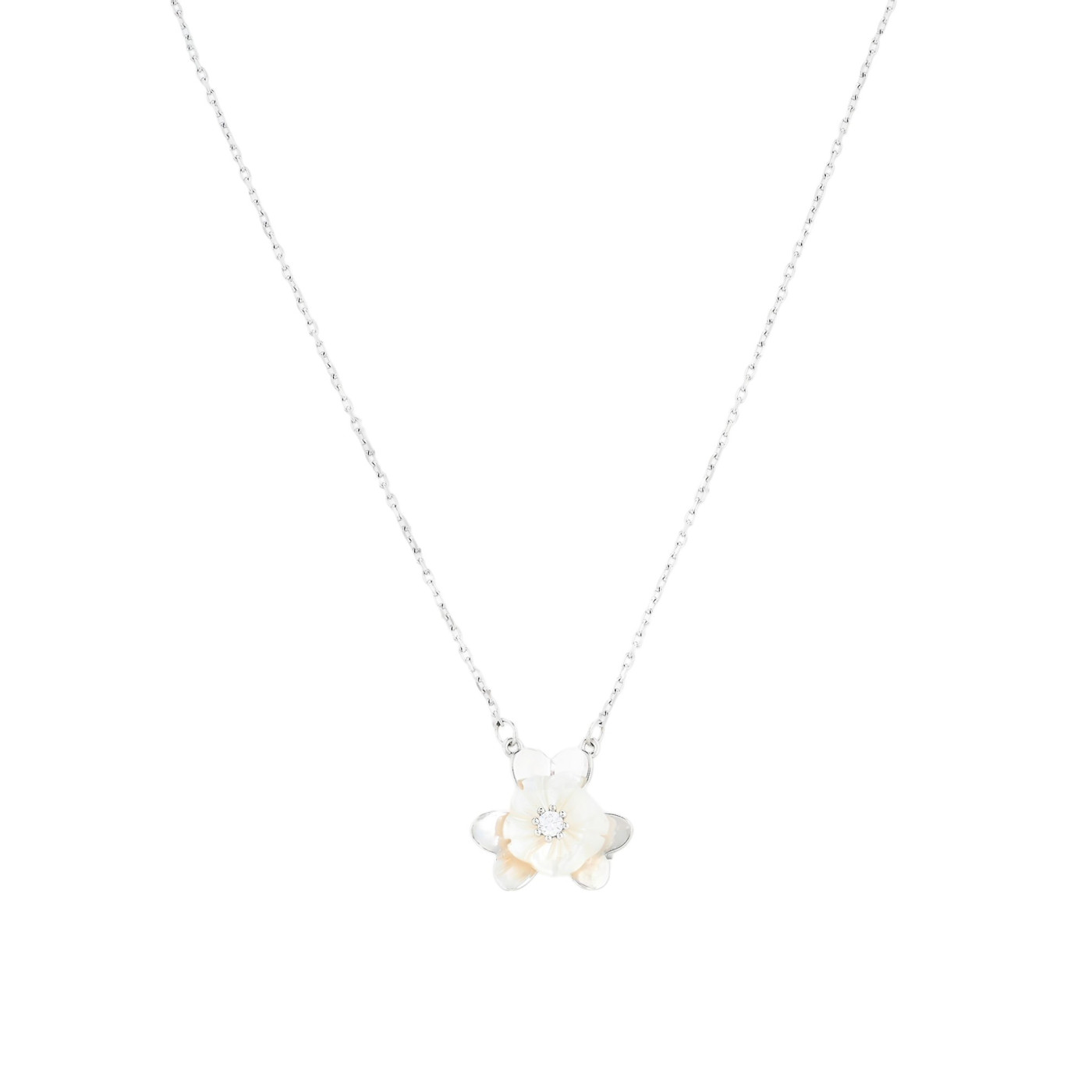 Collana in acciaio fiore madreperla GB