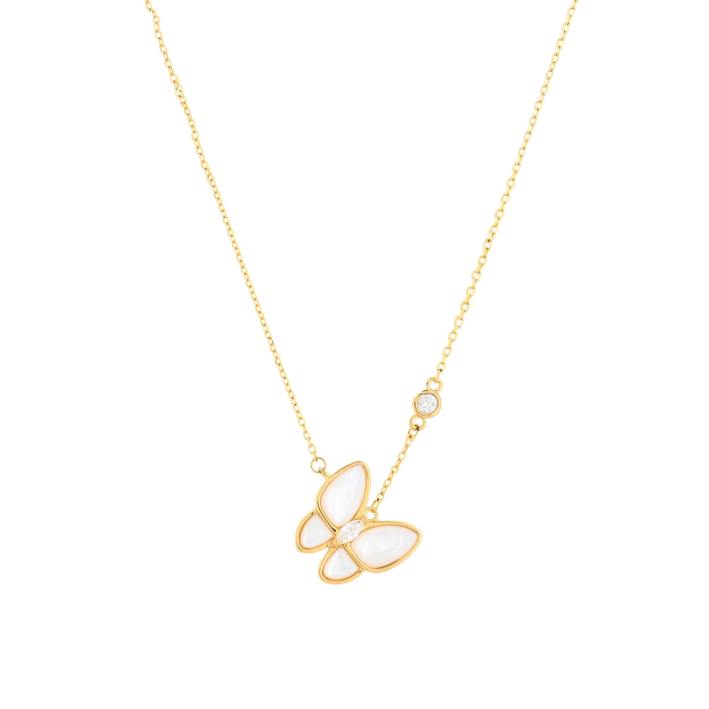 Necklace BeLove motherpearl butterfly
