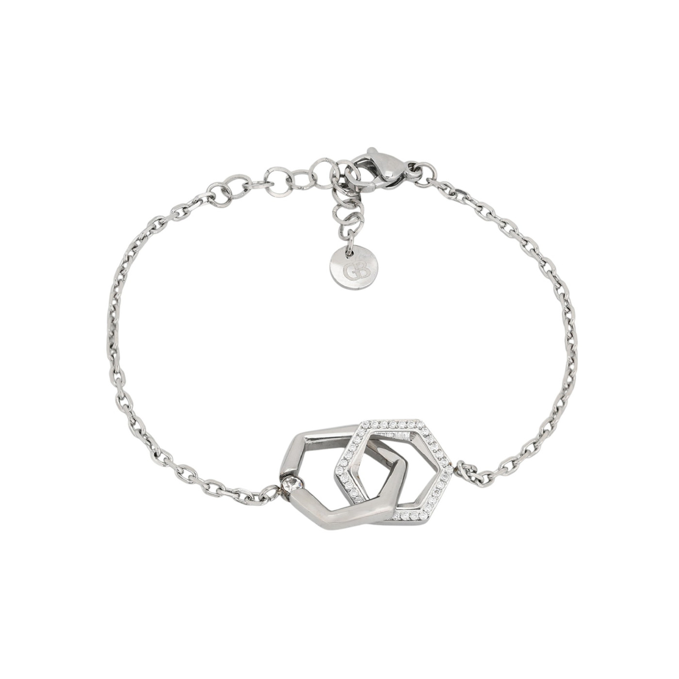 Bracelet with interwoven steel circles