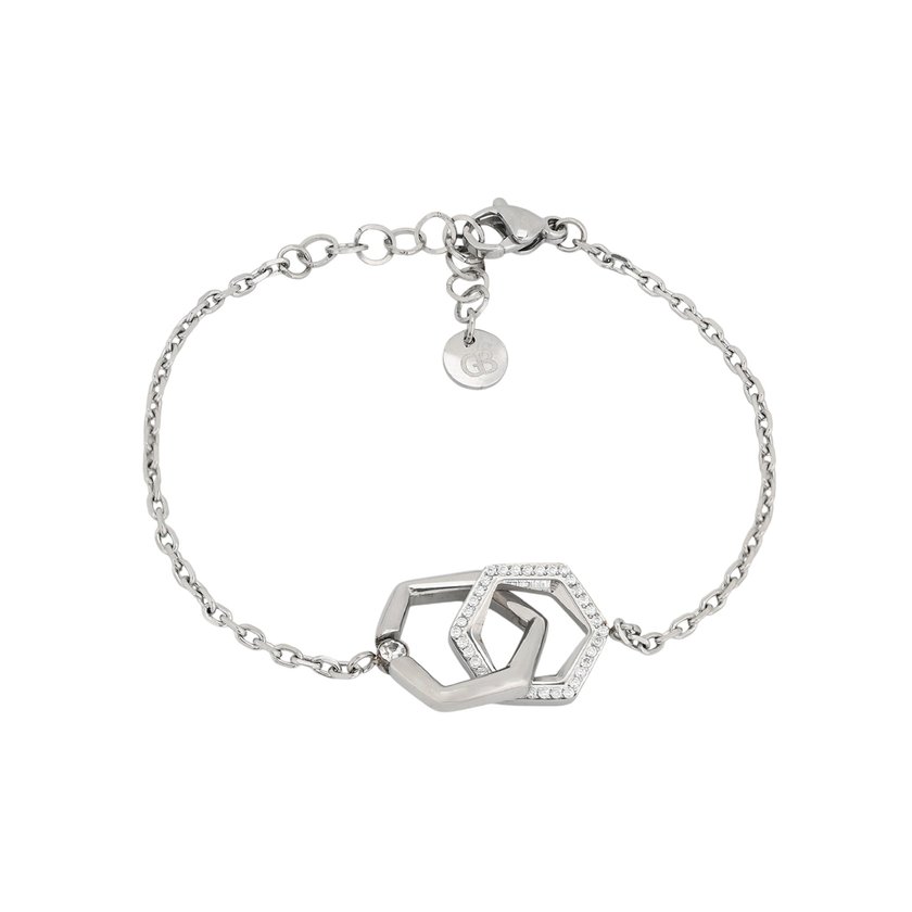 Bracelet avec des cercles entrelacés en acier