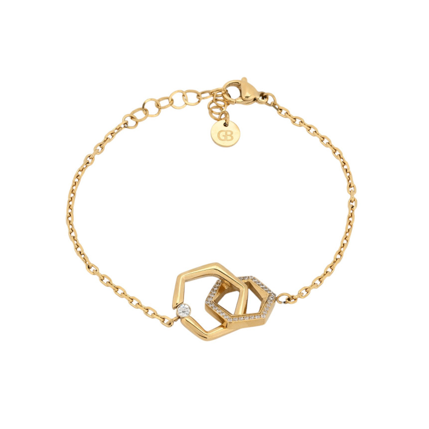 Bracelet with interwoven steel circles