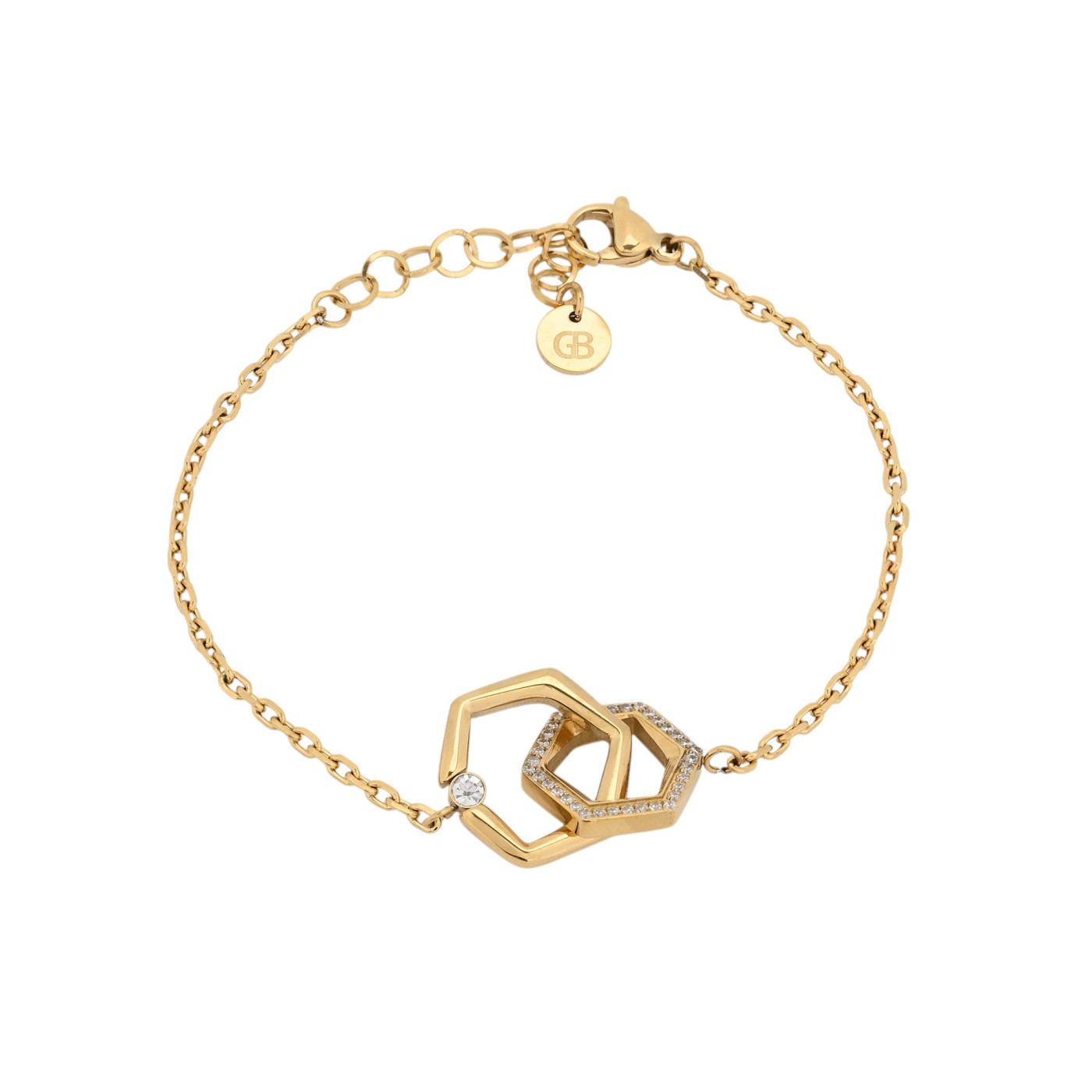 Bracelet avec des cercles entrelacés en acier