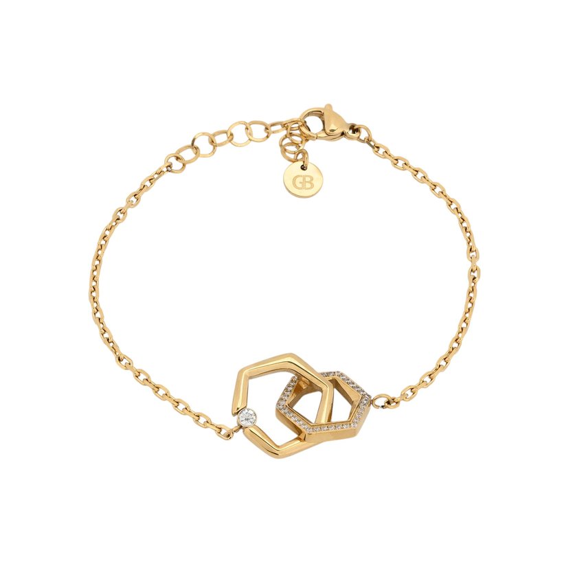 Bracelet avec des cercles entrelacés en acier
