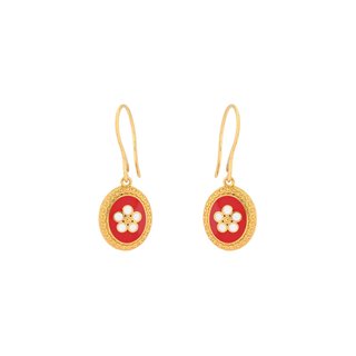 Earrings Shell charms oval
