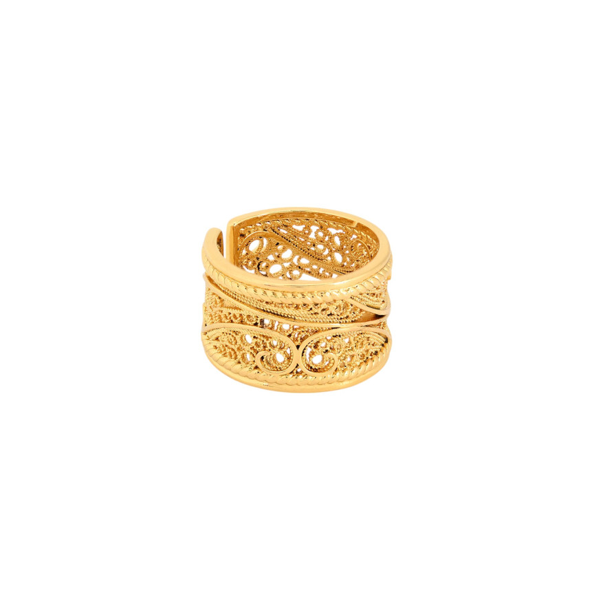 Anello regolabile bagno oro coração de viana GB