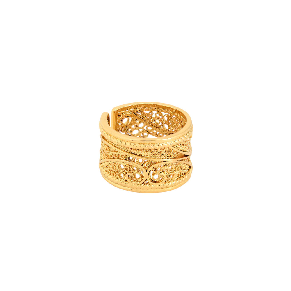 Anello regolabile bagno oro coração de viana GB