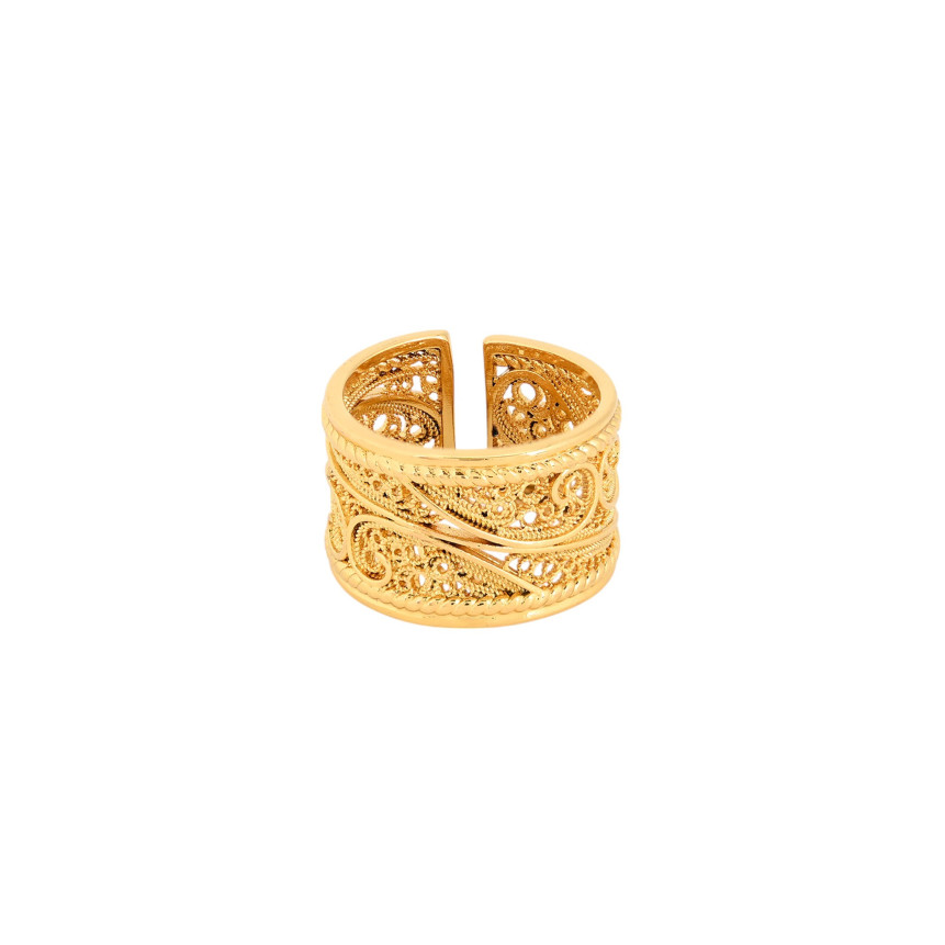 Anello regolabile bagno oro coração de viana GB