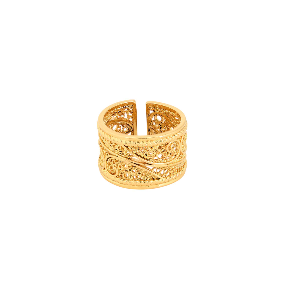 Anello regolabile bagno oro coração de viana GB