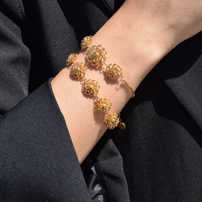 Pulsera Encantos flor tradicional