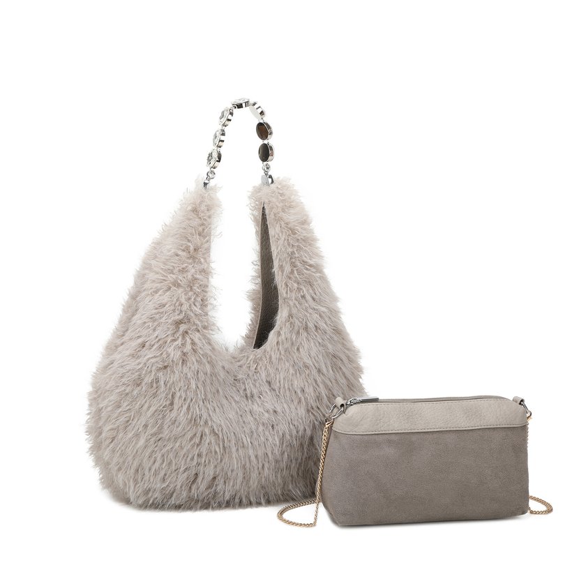 Fur shoulder bag