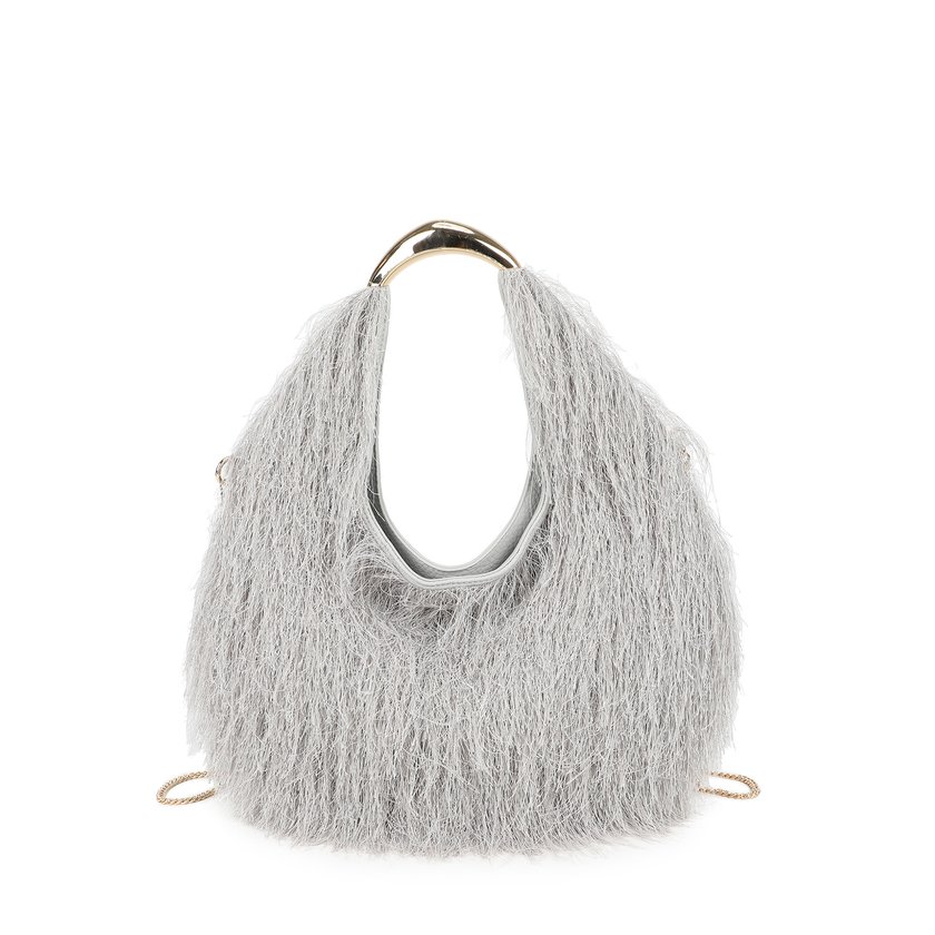 Borsa a tracolla dorata con peluche