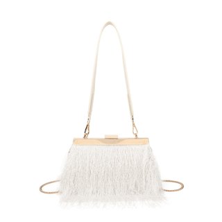 Shoulder bag with fur