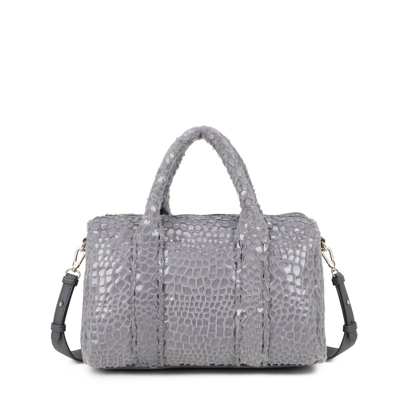 Bolso bandolera con peluche y charol