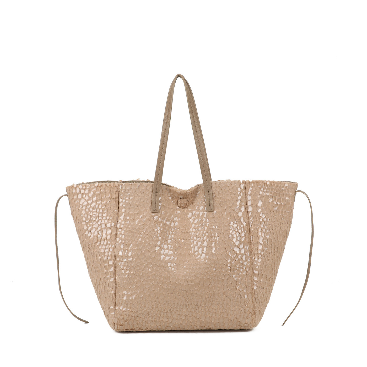 Borsa Shopper con peluche e vernice