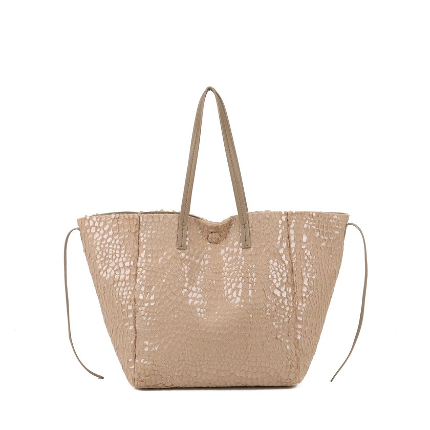 Sac Shopper avec fourrure et vernis