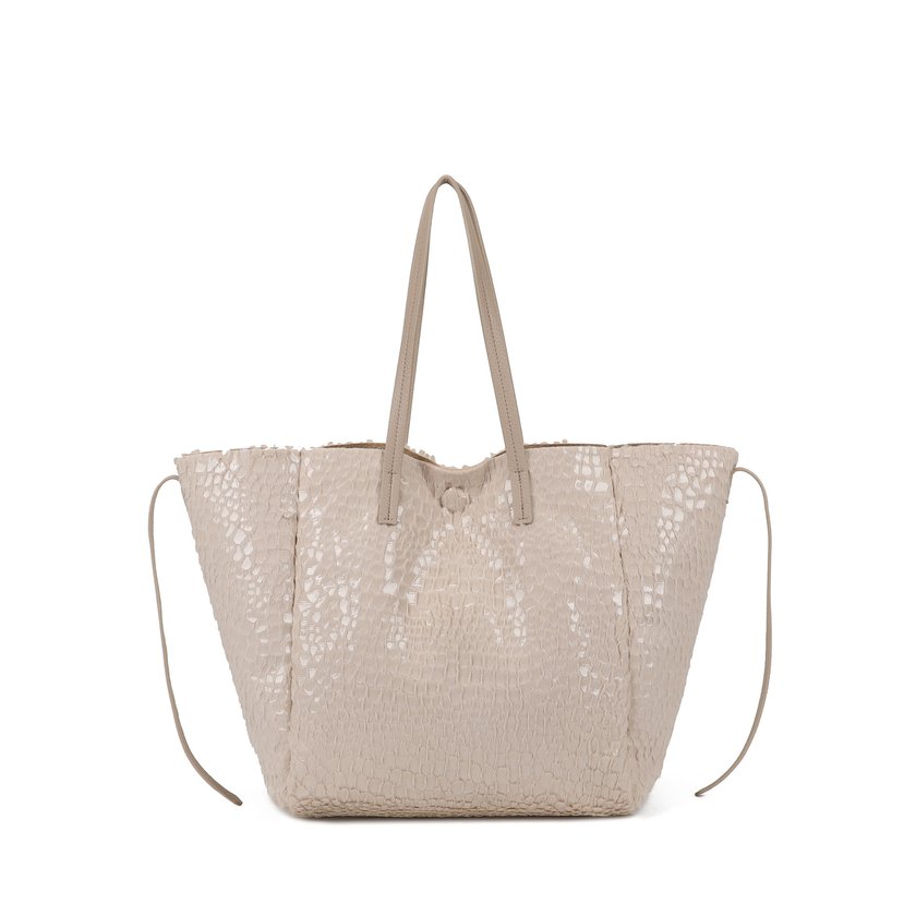 Sac Shopper avec fourrure et vernis