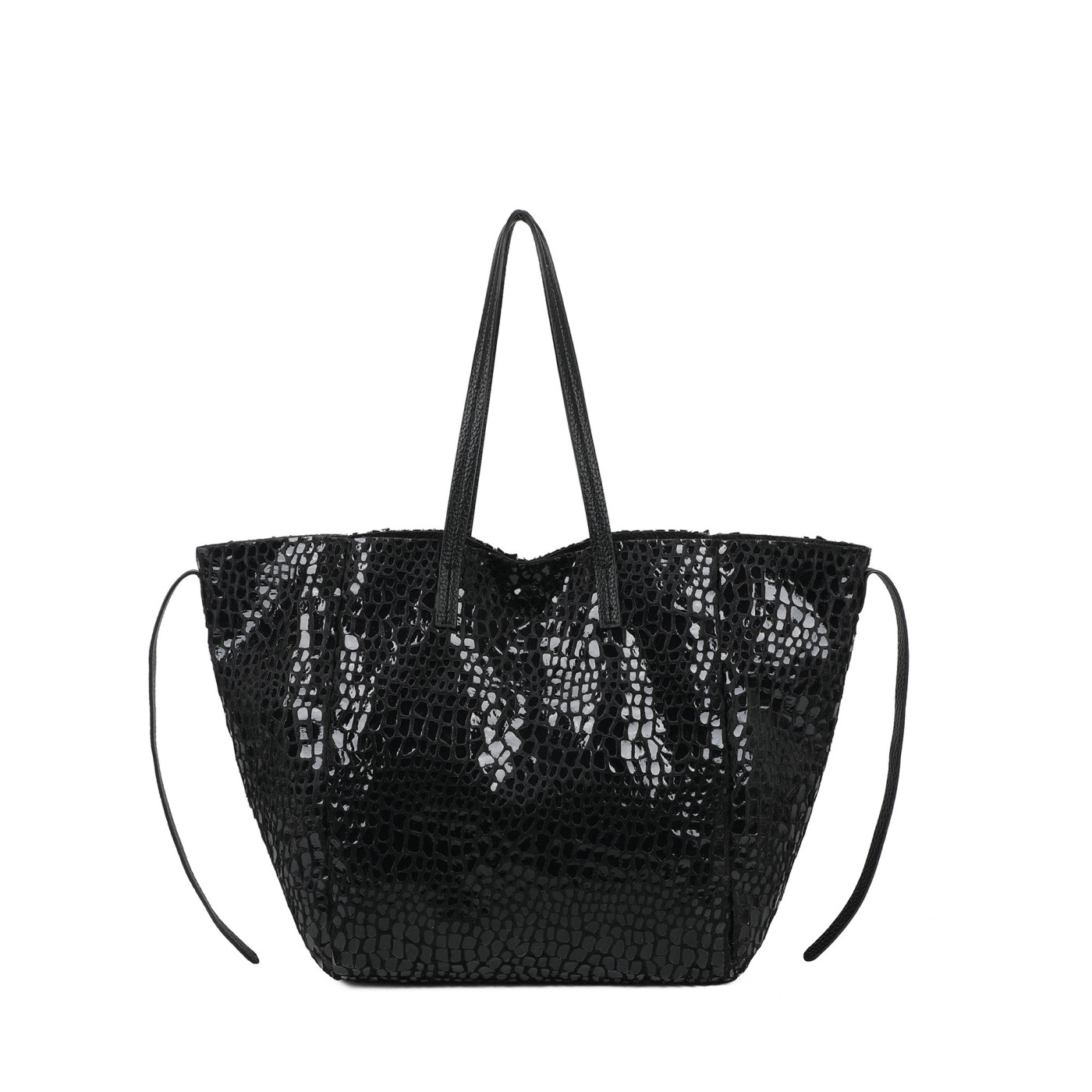 Borsa Shopper con peluche e vernice