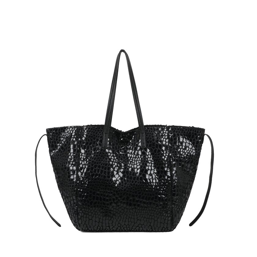 Sac Shopper avec fourrure et vernis