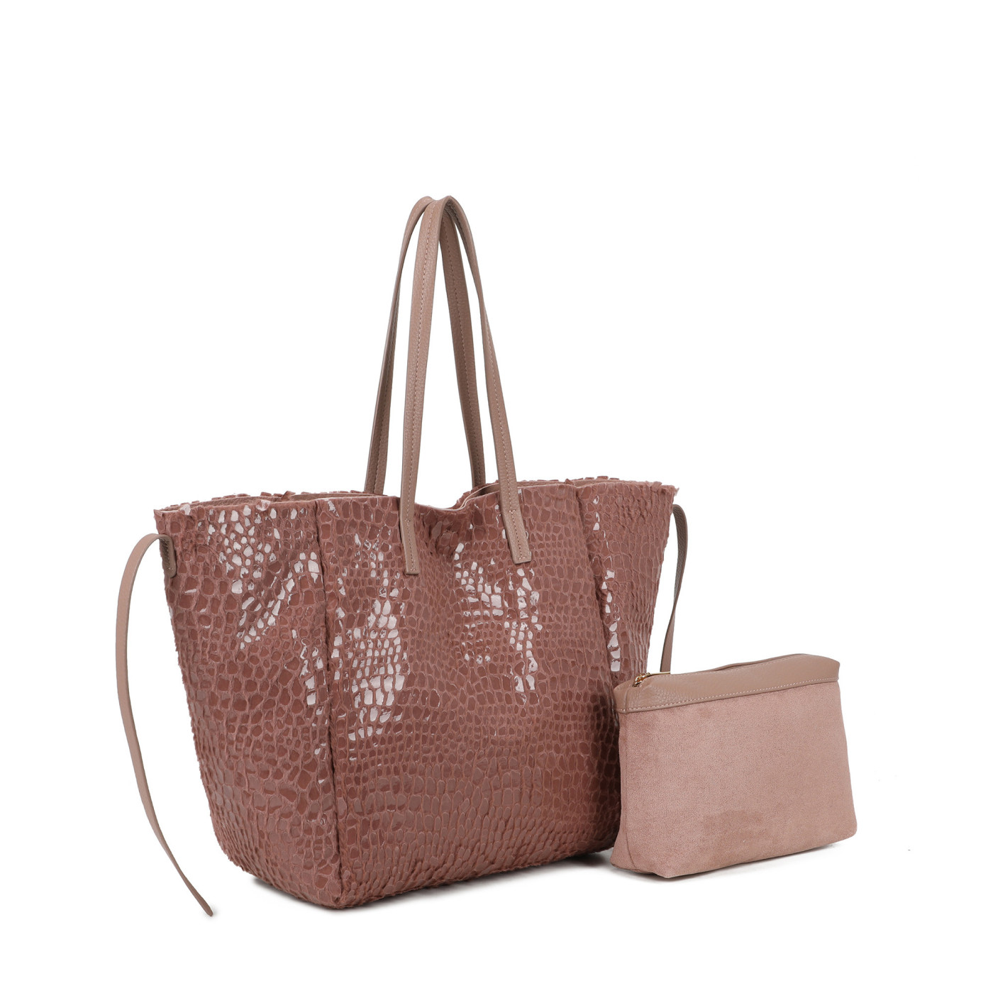 Borsa Shopper con peluche e vernice